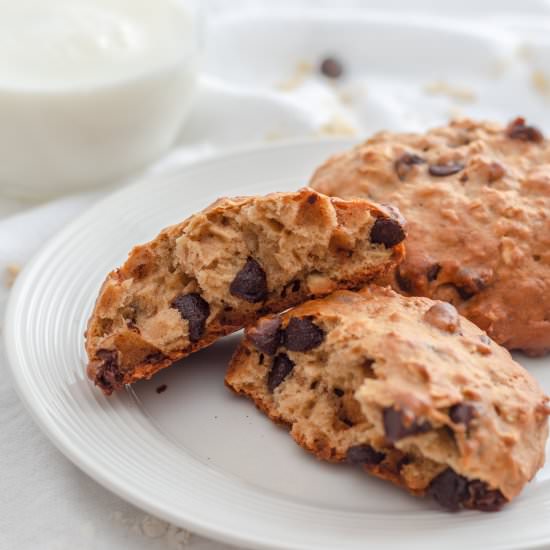Banana Oats Chocolate Cookies