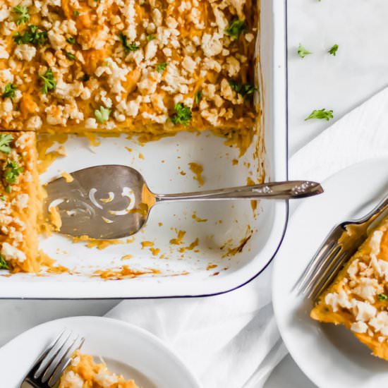 “Cheesy” Spaghetti Squash Casserole