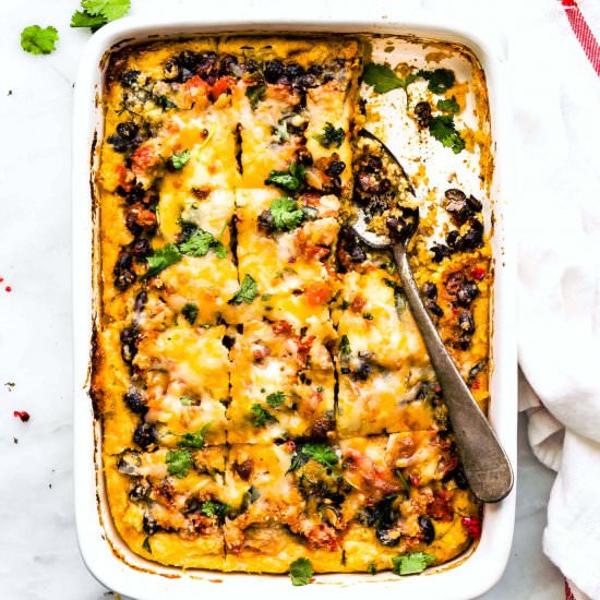 Black Beans Polenta Casserole