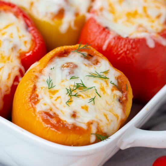 Low-Carb Lasagna Stuffed Peppers