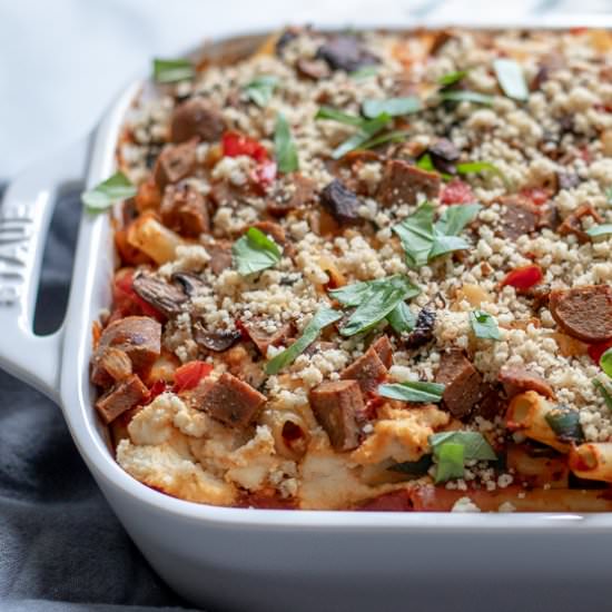 Vegan Baked Ziti With Vegetables