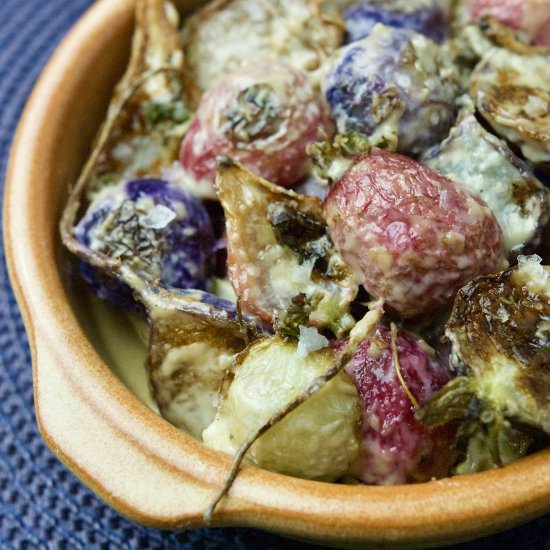 Roasted Radishes with Tahini