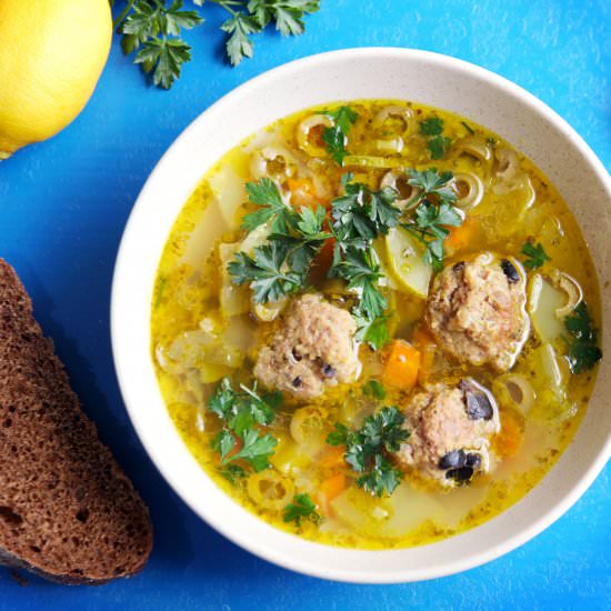 Greek Meatball Soup