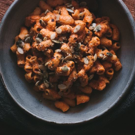 Spicy Chipotle Pumpkin Seed Pasta