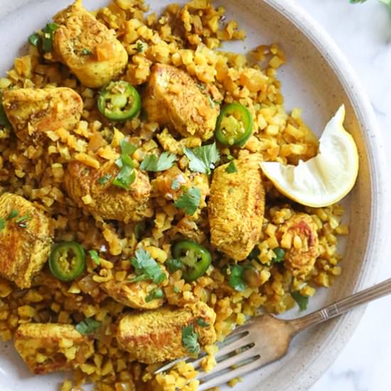 Cauliflower Rice Chicken Biryani
