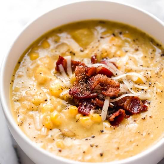 Cheddar Corn Chowder With Bacon
