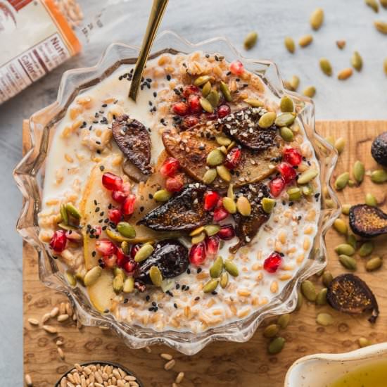 Seedy Farro Breakfast Bowl