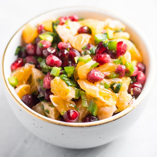 Low FODMAP Pom-Orange Salsa