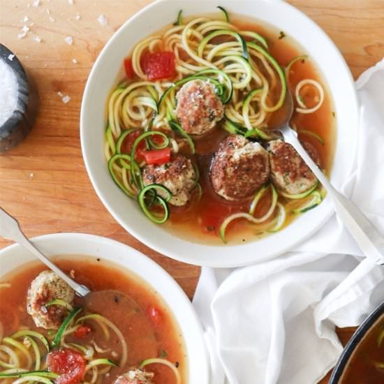 Turkey Meatball & Zoodle Soup – W30