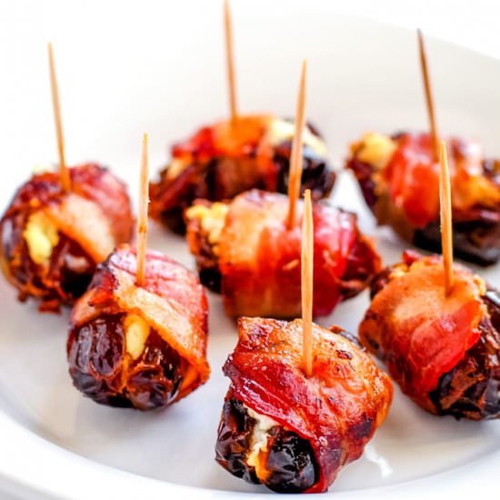Goat Cheese Bacon Wrapped Dates