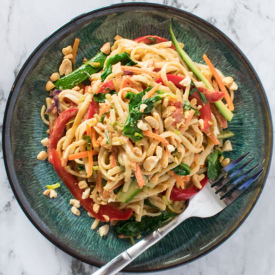 Spicy Almond Butter Veggie Noodles