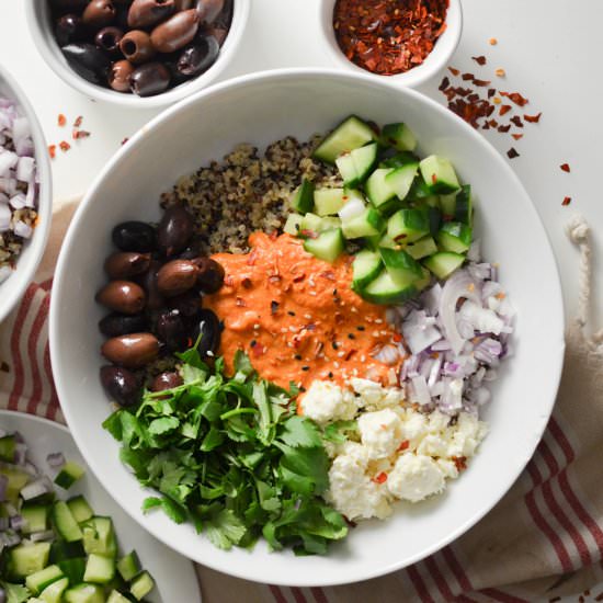 Roasted Red Pepper Quinoa Bowls