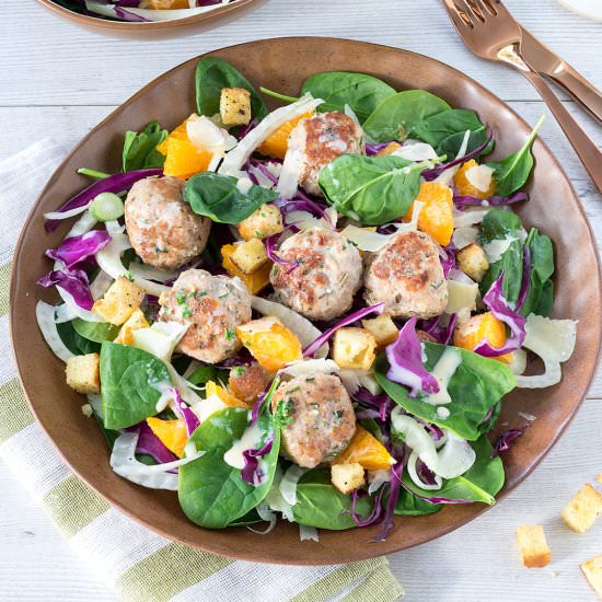 Pork and Fennel Meatball Salads