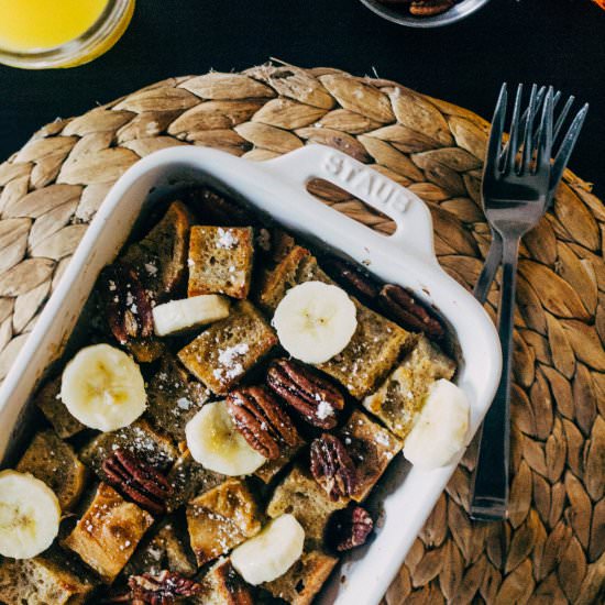 French Toast Bake with Maple Pecans