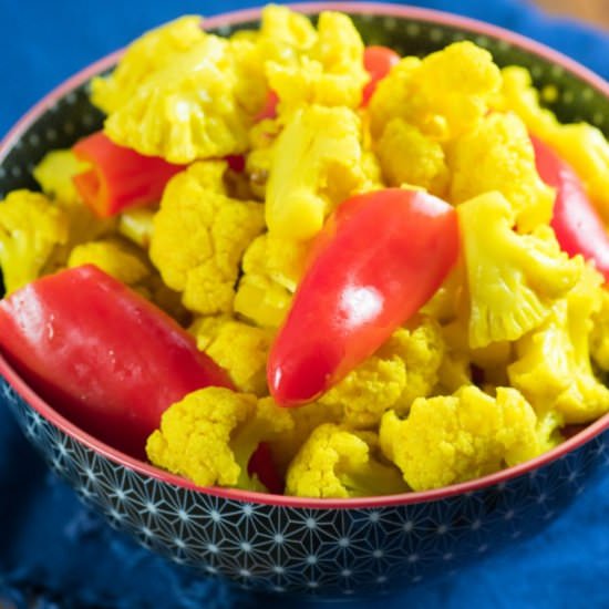Curried Pickled Cauliflower