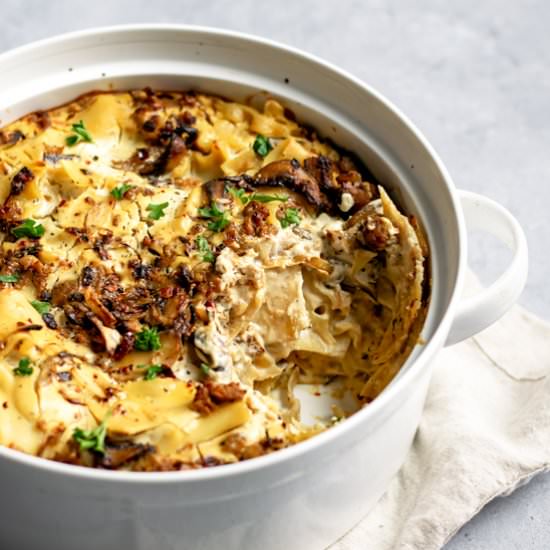 Vegan Mushroom Lasagna Skillet