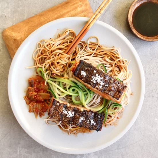 Miso Salmon with Noodles