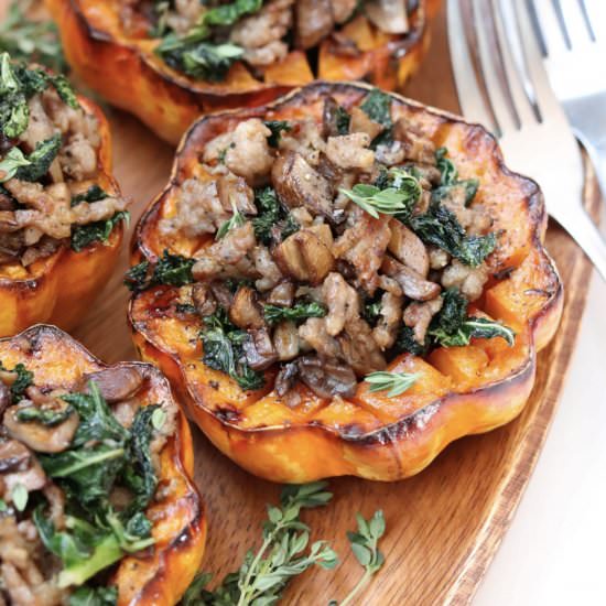 Sausage Stuffed Acorn Squash