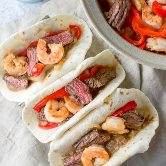 Steak and Shrimp Fajita