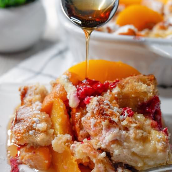 Raspberry Peach Baked French Toast