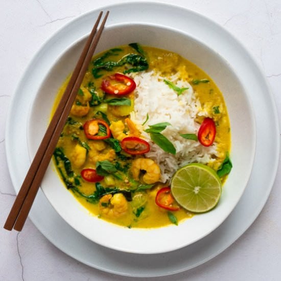 Cambodian Amok Prawn Curry