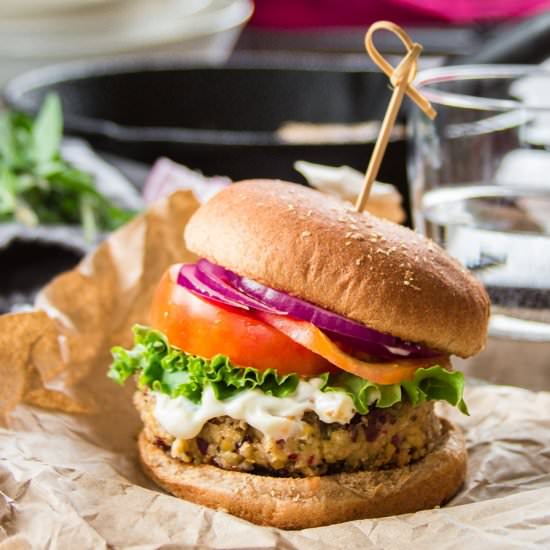 Greek Chickpea Burgers