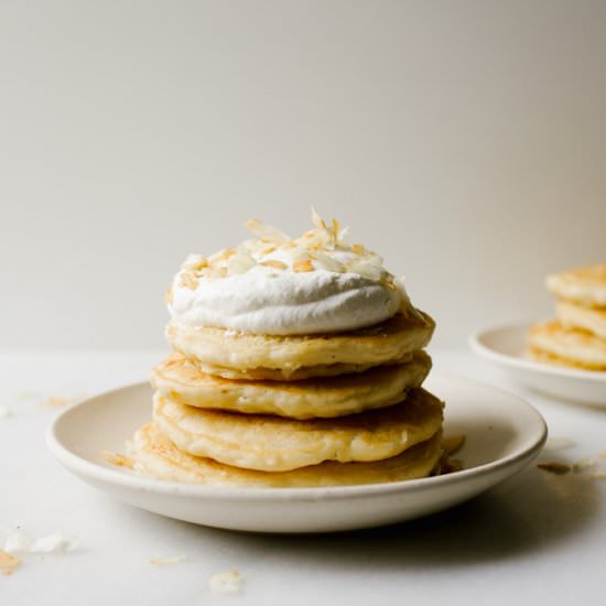 Vegan Coconut White Choc Pancakes