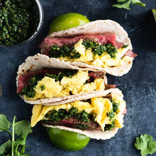 Steak & Egg Breakfast Tacos