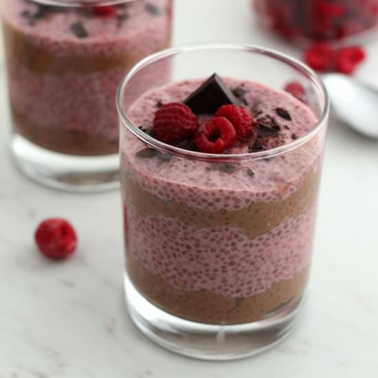 Raspberry Chocolate Chia Pudding