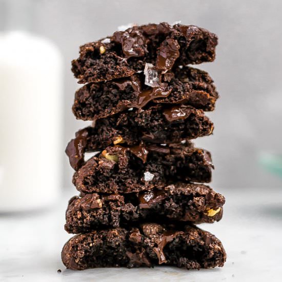 GF double chocolate walnut cookies
