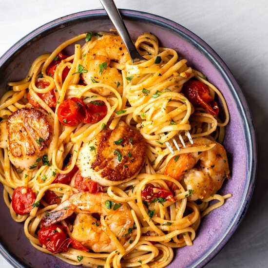 Scallop Shrimp Pasta