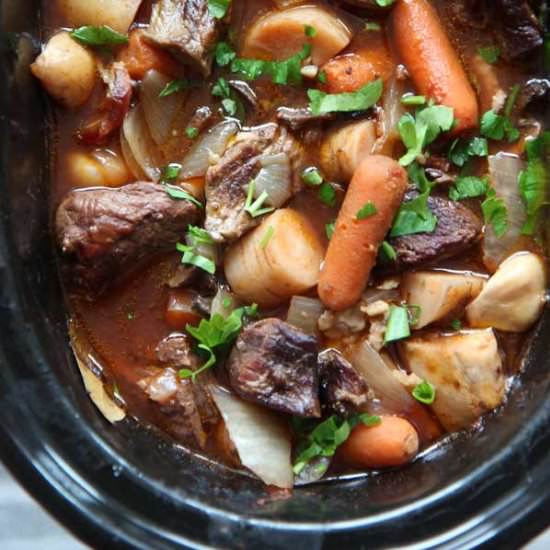 Slow Cooker Beef Bourguignon