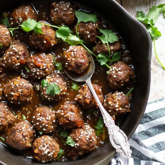 Baked Korean Beef Meatballs