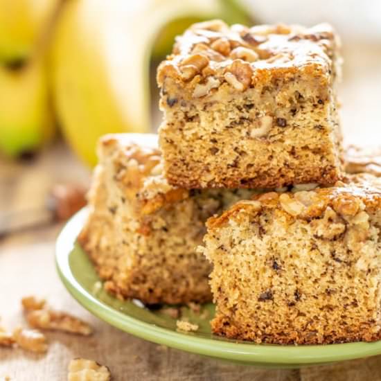 Banana Walnut Snack Cake