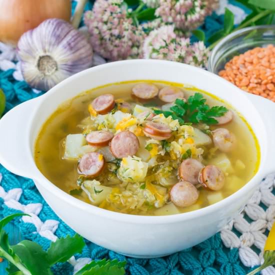 Lentil Soup with Sausages