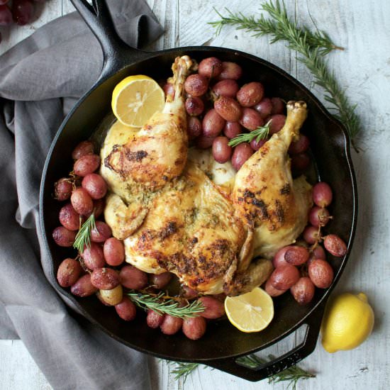 Rosemary Roasted Spatchcock Chicken