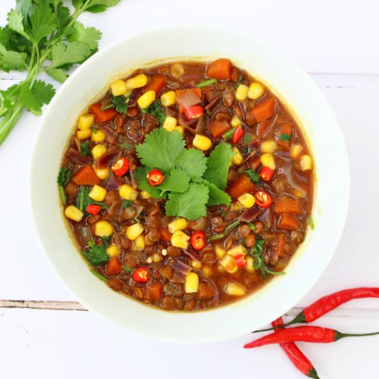 Green Lentil Coriander Soup