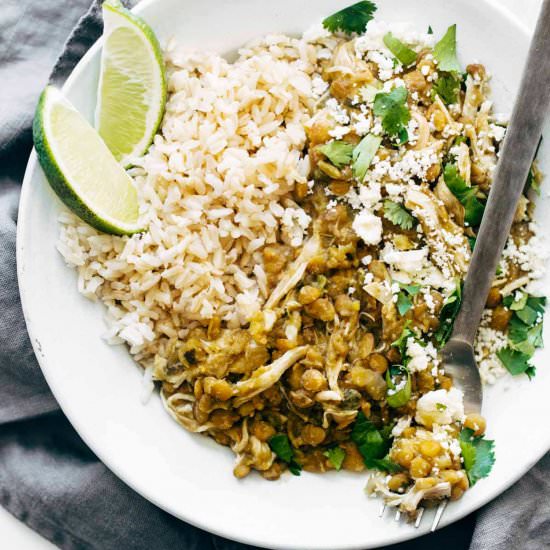 Instant Pot Chicken + Lentil Bowls