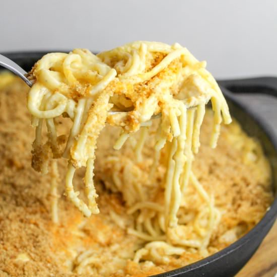 Cheesy Chicken Spaghetti Casserole