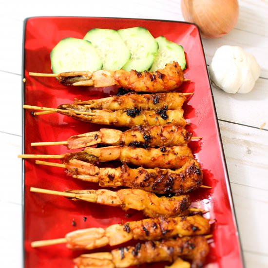 Grilled Sweet Garlic Shrimp Skewers