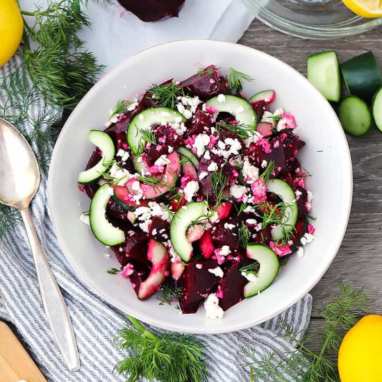 Beet Salad with Feta and Cucumbers