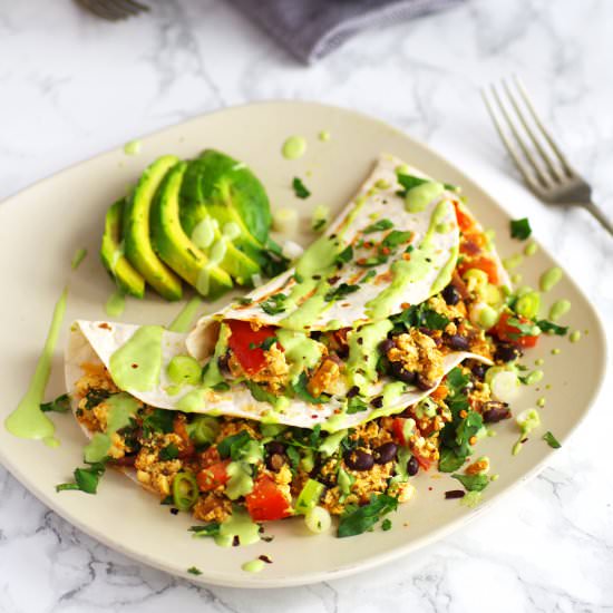 Mexican Tofu Scramble Wraps