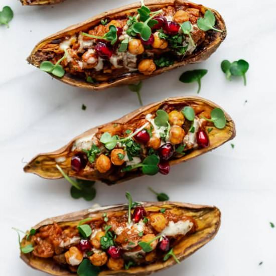 Moroccan Stuffed Sweet Potatoes