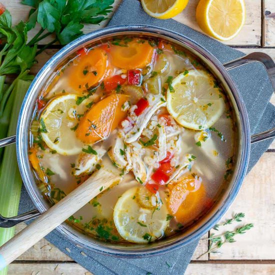 Lemon Chicken Rice Soup