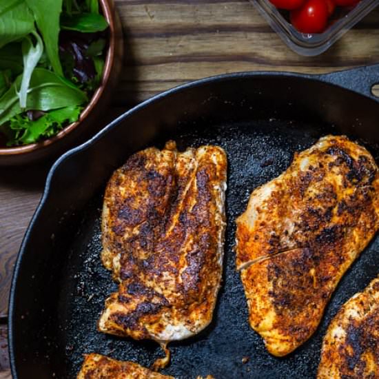 Mild Blackened Skillet Chicken