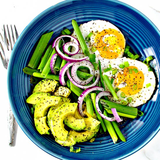 Sunny Side Up Eggs with Avocado