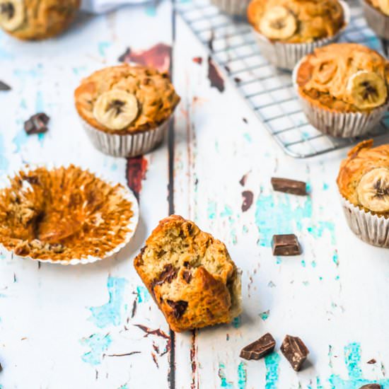 PB chocolate banana muffins