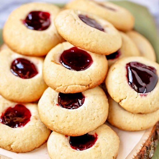 Raspberry Jam Thumbprint Cookies