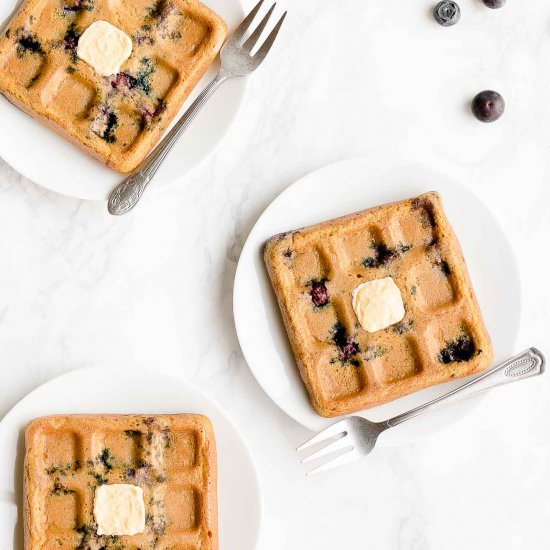Healthy Blueberry Waffles
