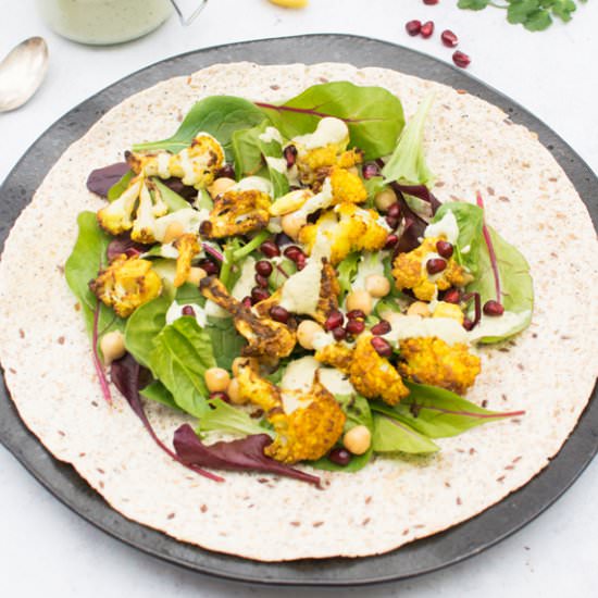 Spicy Roasted Cauliflower Wrap